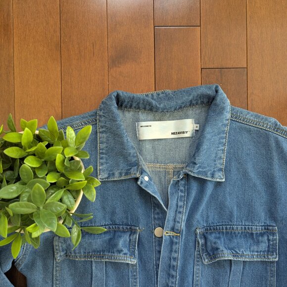 MEDIUM WASH VINTAGE DENIM JUMPSUIT - Picture 3 of 4